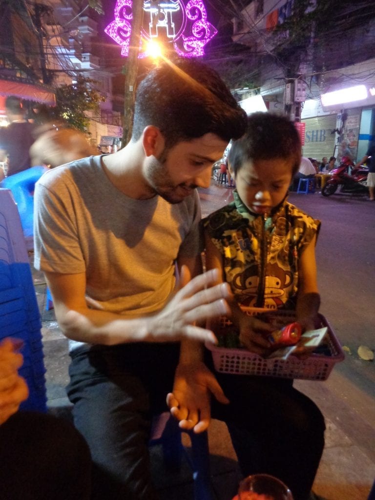 A kid who wouldn't leave without a certain amount of money.