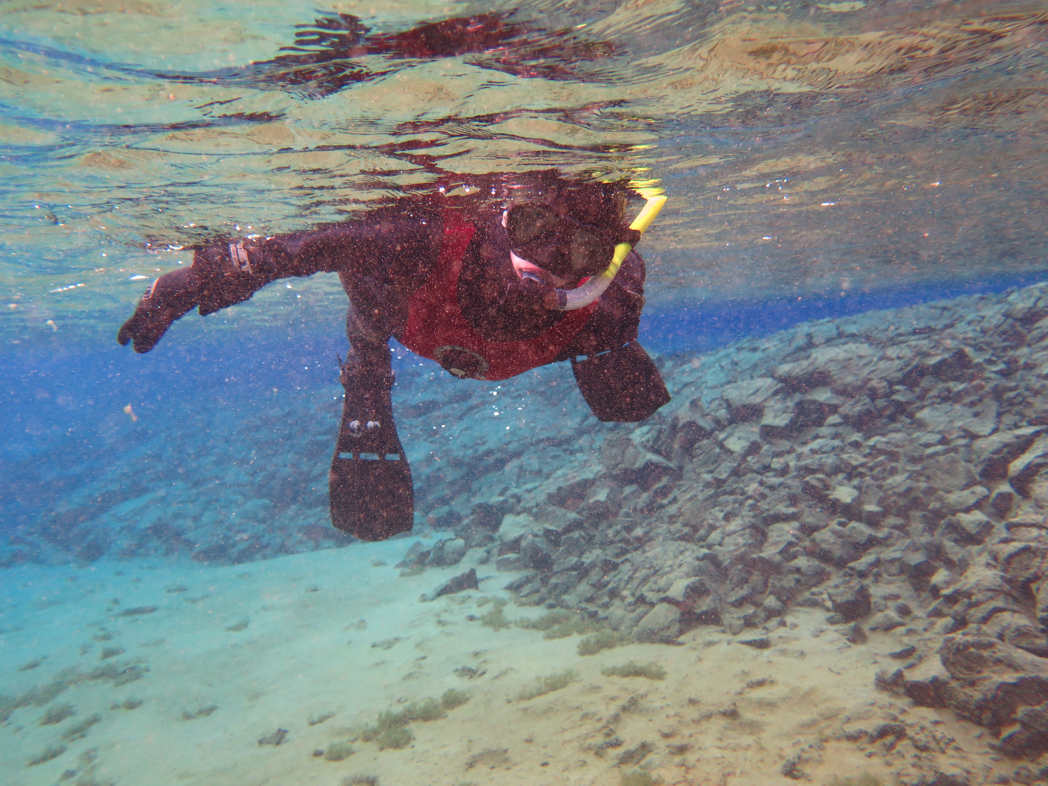 Snorkeling in Silfra in Iceland Between 2 Continents