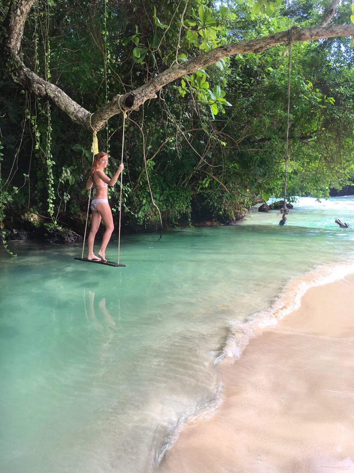 Jamaica swings above water