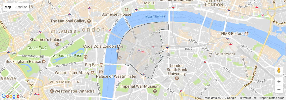 London Southbank map