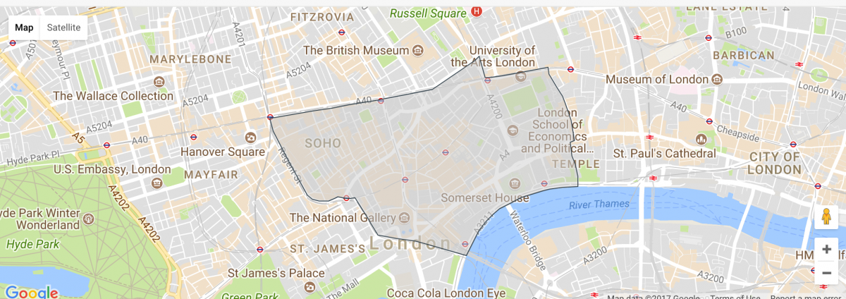 Map of west end in London