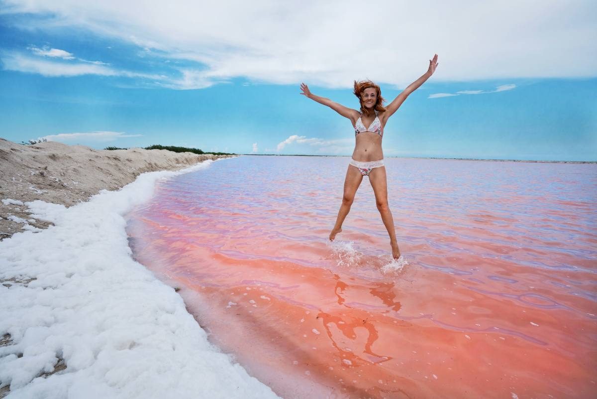pink lake mexico pink lake mexico