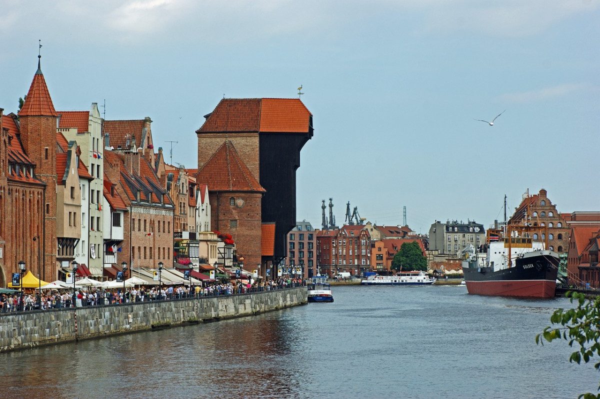 gdansk Gdańsk's distinctive waterfront, with its medieval crane and colorful facades, is a picturesque spot to explore in Poland.