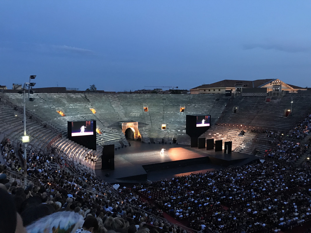 Verona concert A live performance inside the Verona Arena, experiencing opera here is among the most iconic things to do in Verona, Italy.