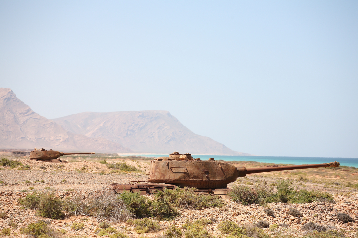 tanks in Socotra abandoned tank in Socotra